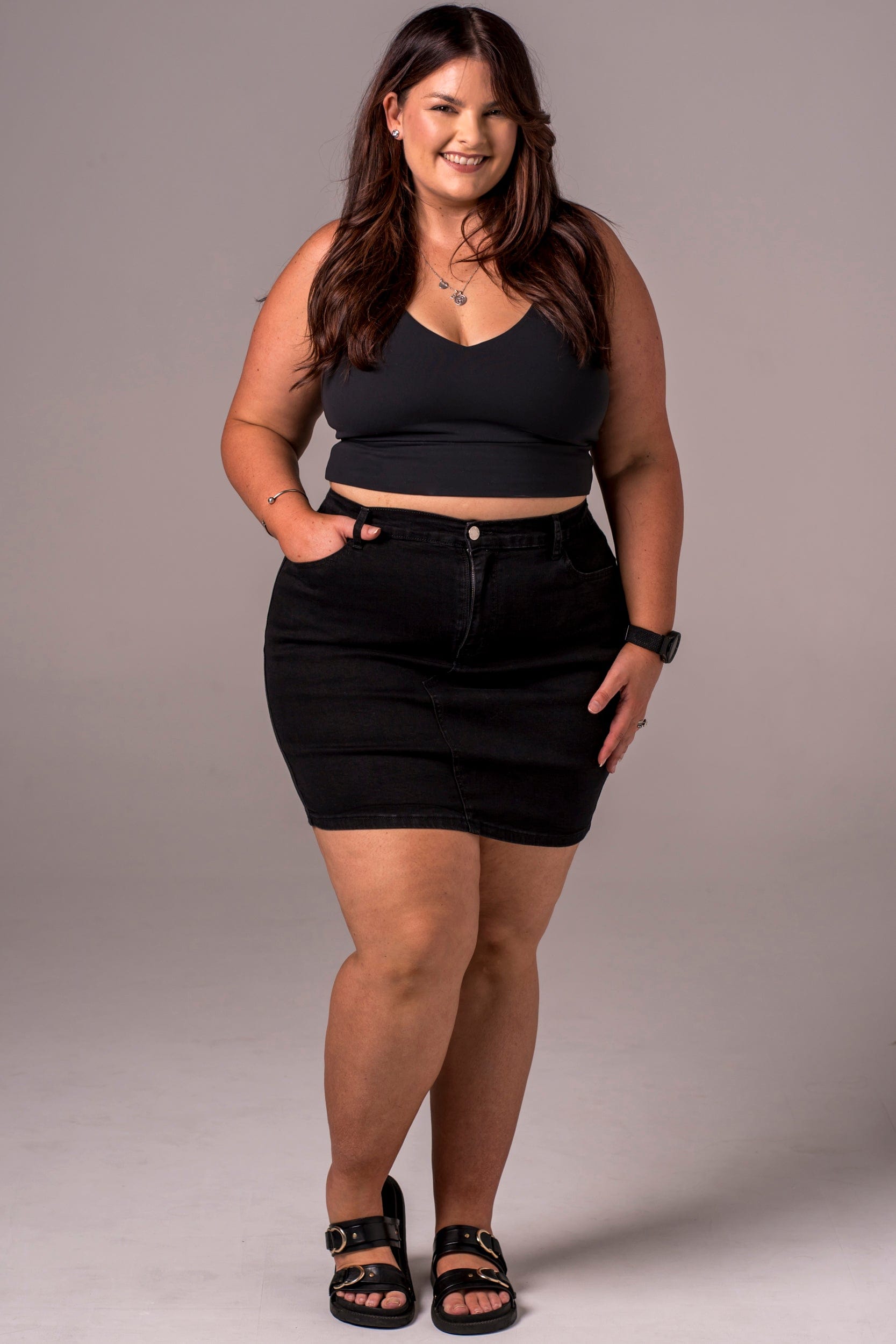 Black Denim Skirt - Mini SKIRT