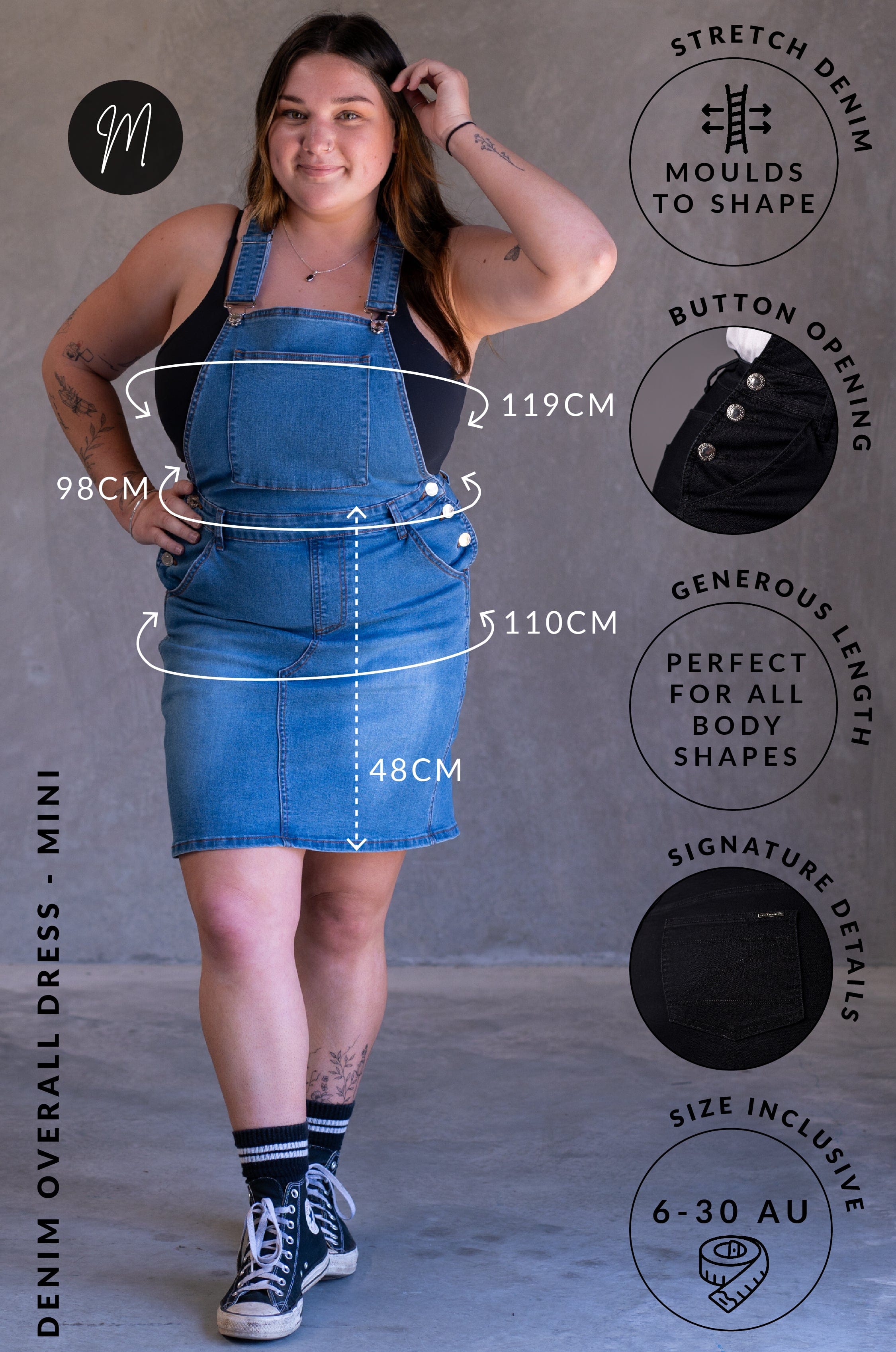 Classic Denim Overall Dress - Mini OVERALL