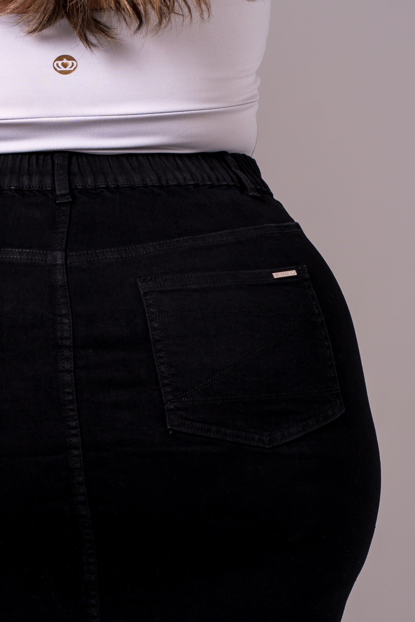 Black Denim Skirt - Knee SKIRT