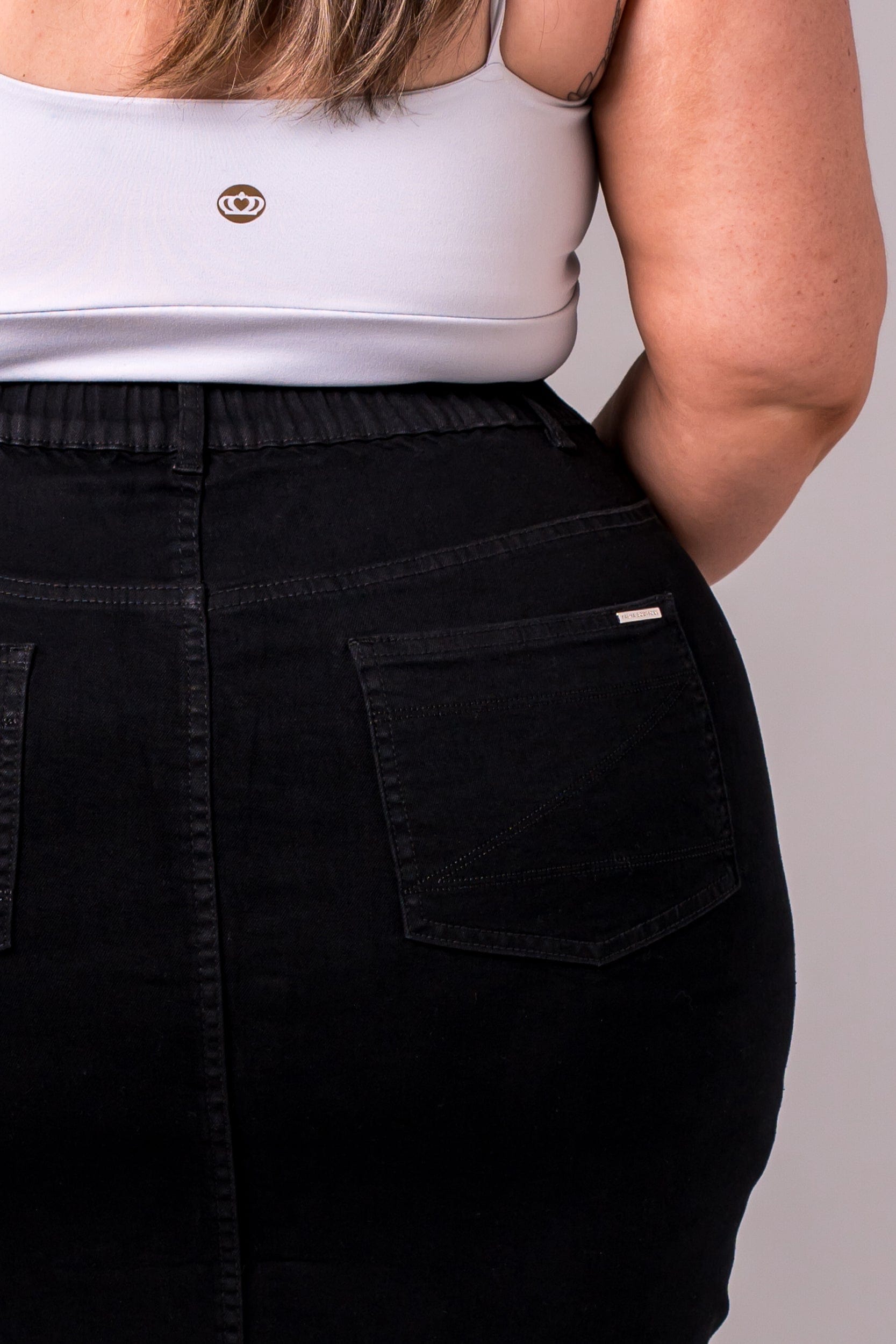Black Denim Skirt - Midi SKIRT
