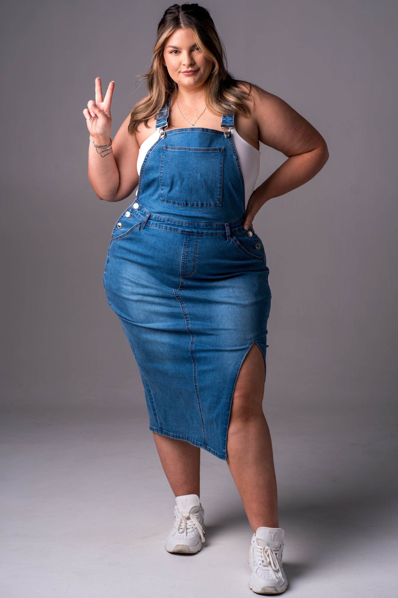 Classic Denim Overall Dress - Midi OVERALL