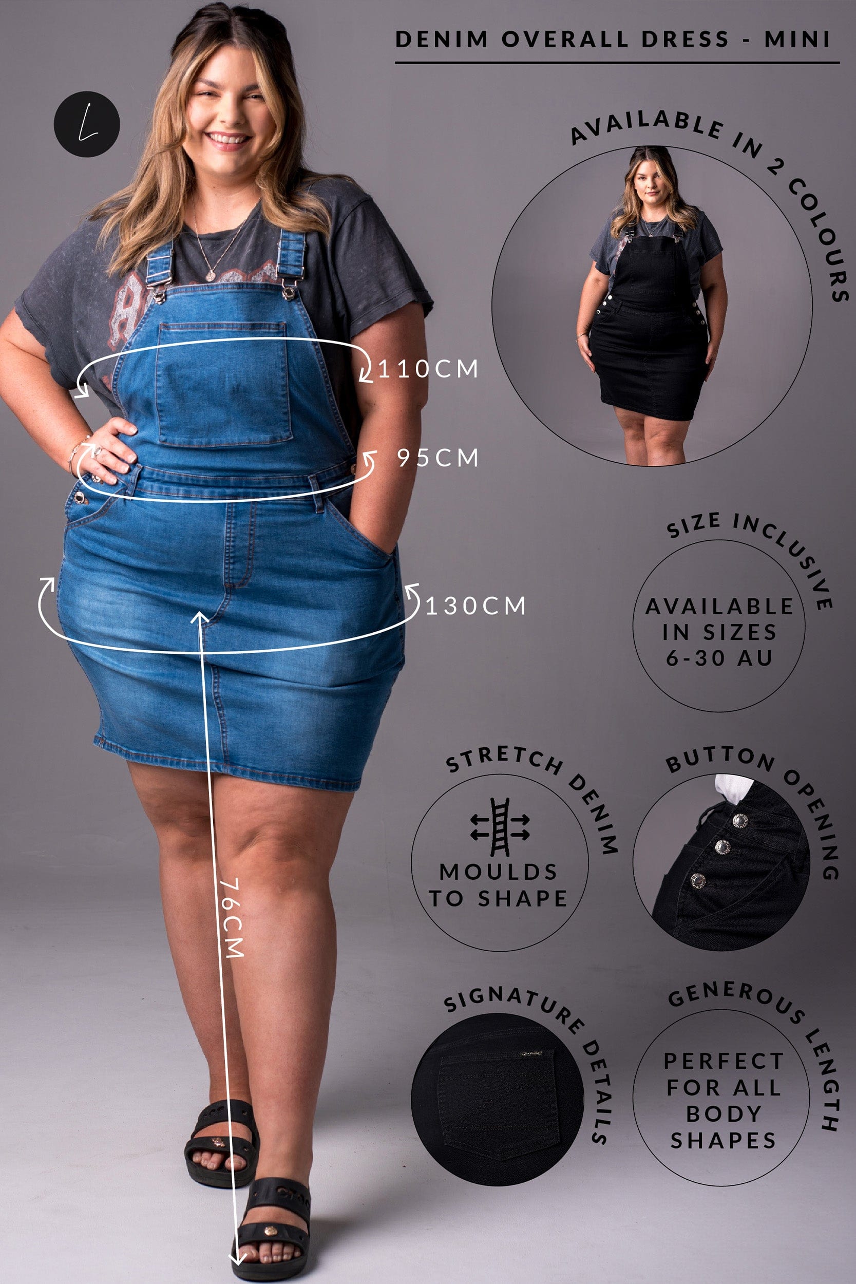 Classic Denim Overall Dress - Mini OVERALL