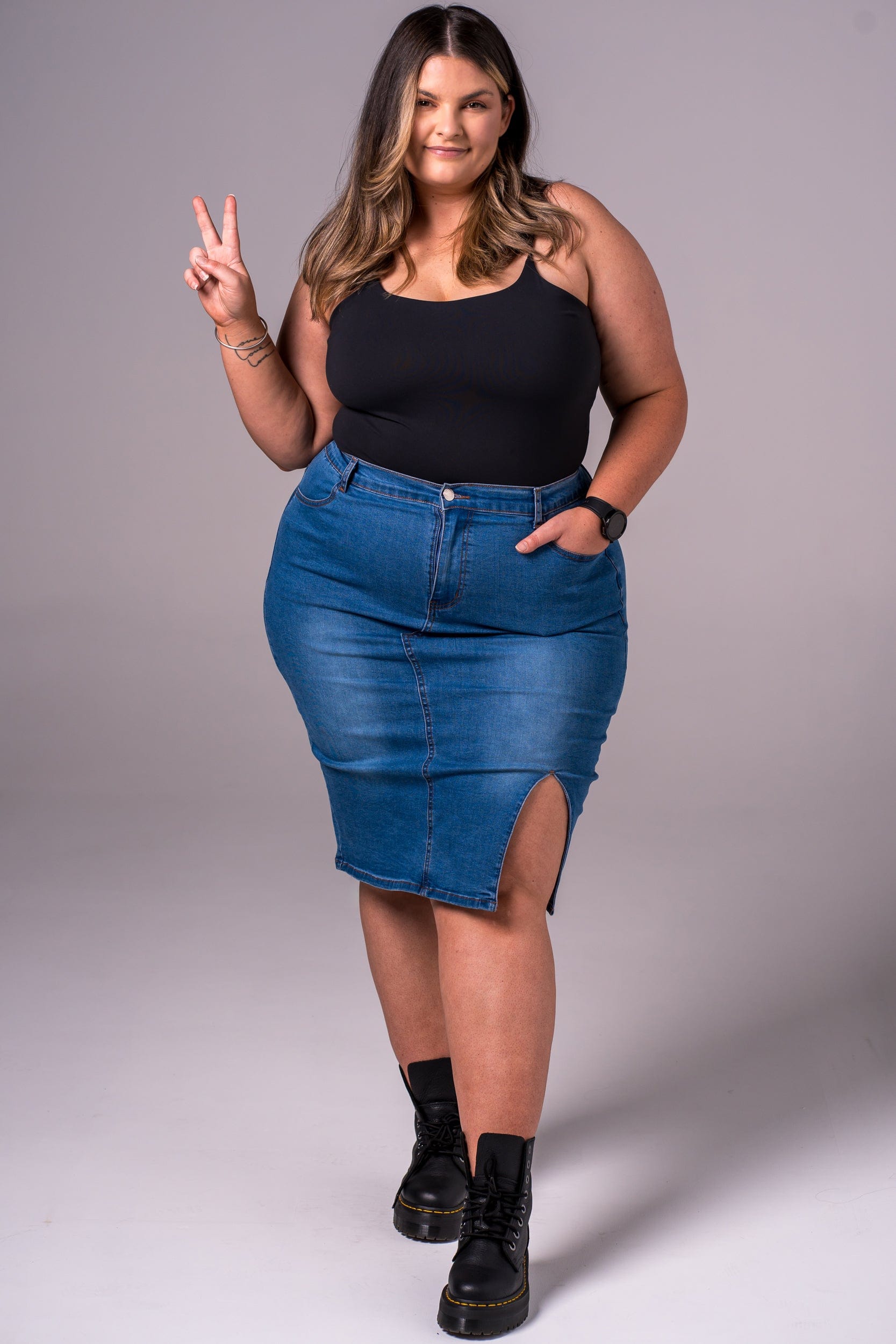Classic Denim Skirt - Knee SKIRT