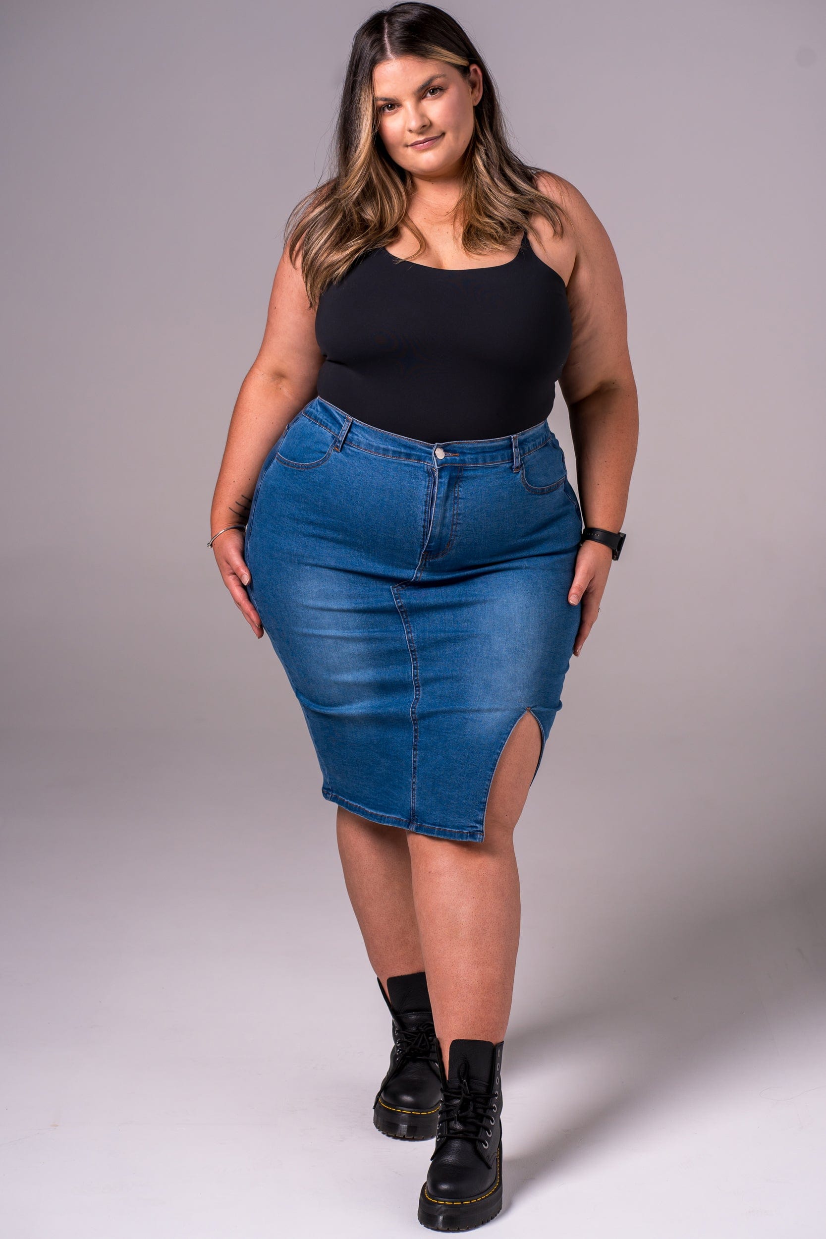 Women's Skirts Knee Length Denim Skirt Size 20 Denim Skirt